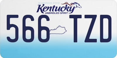KY license plate 566TZD