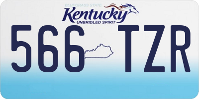 KY license plate 566TZR