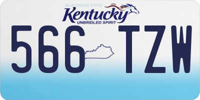KY license plate 566TZW