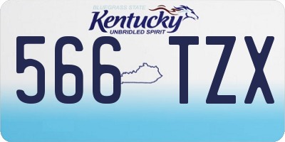 KY license plate 566TZX