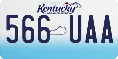 KY license plate 566UAA