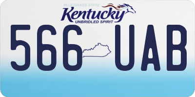 KY license plate 566UAB