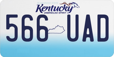 KY license plate 566UAD