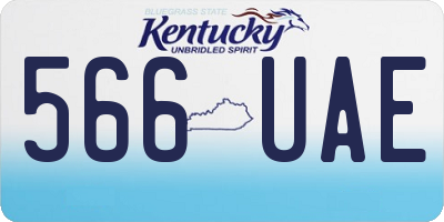 KY license plate 566UAE