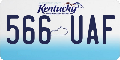 KY license plate 566UAF