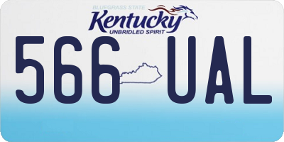 KY license plate 566UAL