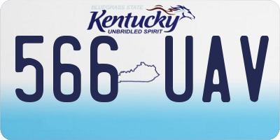 KY license plate 566UAV