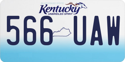 KY license plate 566UAW