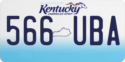 KY license plate 566UBA