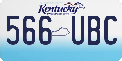 KY license plate 566UBC