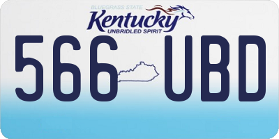 KY license plate 566UBD