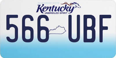 KY license plate 566UBF