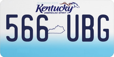 KY license plate 566UBG