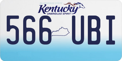 KY license plate 566UBI