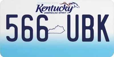 KY license plate 566UBK