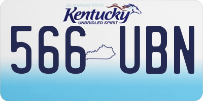 KY license plate 566UBN