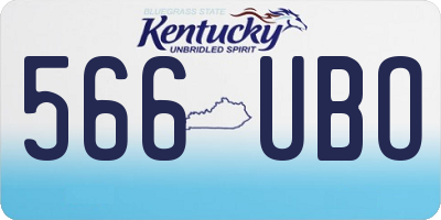 KY license plate 566UBO