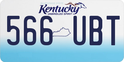 KY license plate 566UBT
