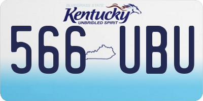 KY license plate 566UBU