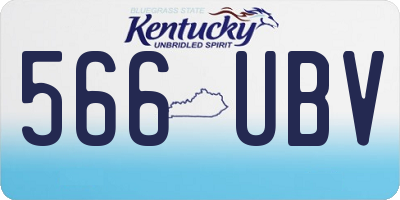 KY license plate 566UBV