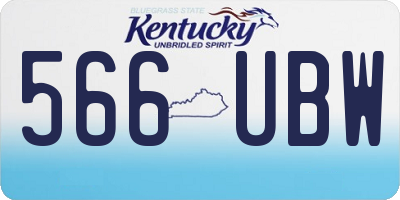 KY license plate 566UBW