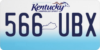 KY license plate 566UBX