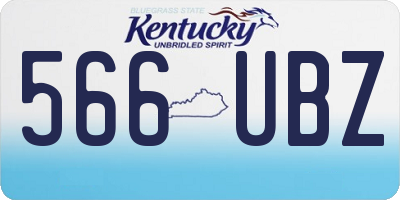 KY license plate 566UBZ