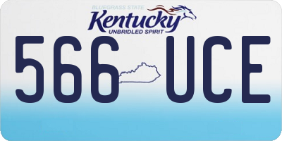 KY license plate 566UCE