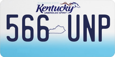 KY license plate 566UNP
