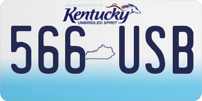 KY license plate 566USB