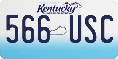 KY license plate 566USC