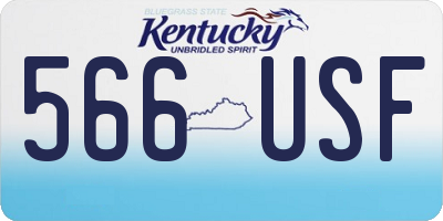 KY license plate 566USF