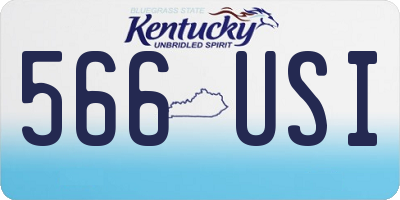 KY license plate 566USI