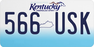 KY license plate 566USK