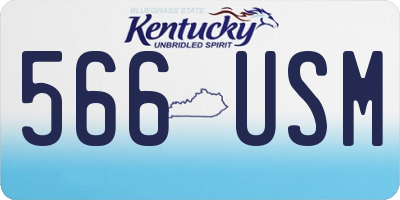 KY license plate 566USM
