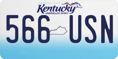 KY license plate 566USN