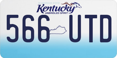 KY license plate 566UTD