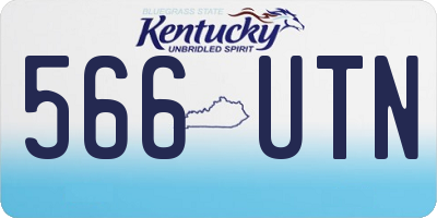 KY license plate 566UTN