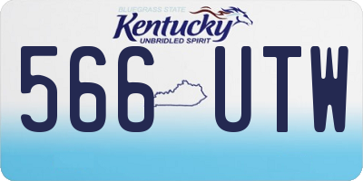 KY license plate 566UTW