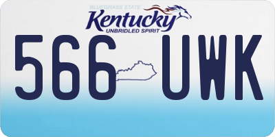 KY license plate 566UWK
