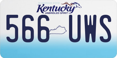 KY license plate 566UWS