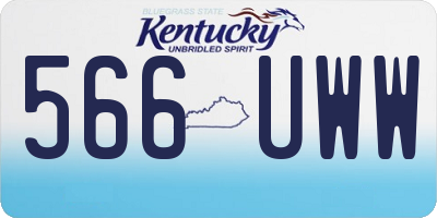 KY license plate 566UWW