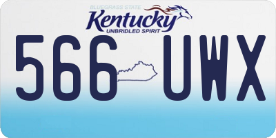 KY license plate 566UWX
