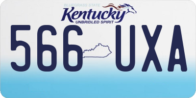 KY license plate 566UXA