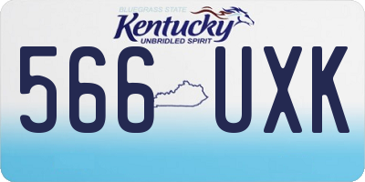KY license plate 566UXK