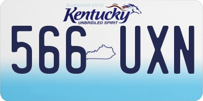 KY license plate 566UXN