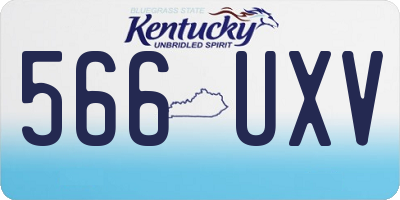 KY license plate 566UXV