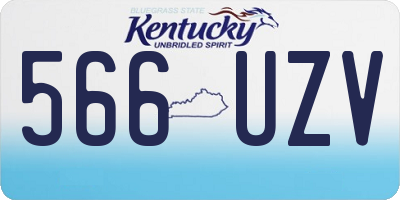 KY license plate 566UZV