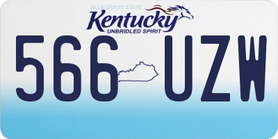 KY license plate 566UZW