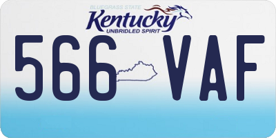 KY license plate 566VAF